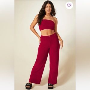 YITTY Pet Me Wide Leg Pant (XS, Merlot)